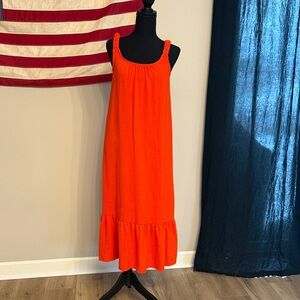See You Monday Vibrant Orange Maxi Dress